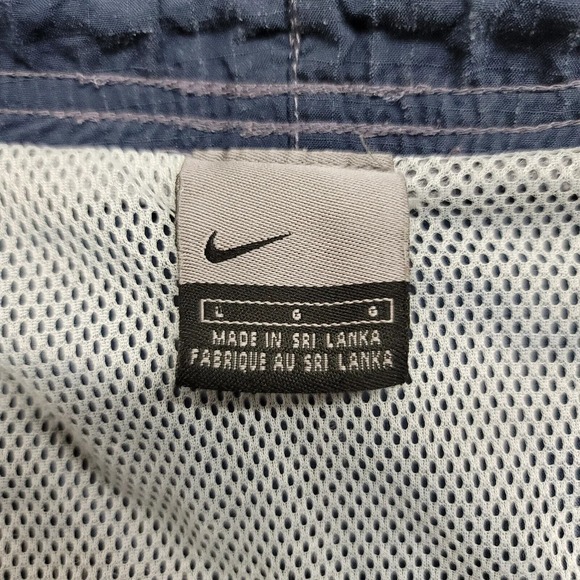 Nike Shorts Mens Large Blue Swim Trunks Lined Drawstring Spellout Logo Vintage - Picture 12 of 16